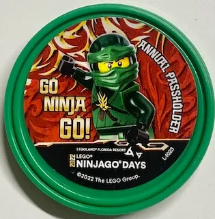 Pin, LEGOLAND Florida Resort 2022 LEGO NINJAGO Days Annual Passholder Lloyd Go Ninja Go! 2 Piece Badge