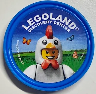 Pin, LEGOLAND Discovery Center Chicken Suit Guy 2 Piece Badge