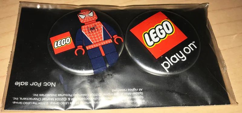 Pin, Spider-Man and LEGO Logo 'play on' round 2 Piece Set