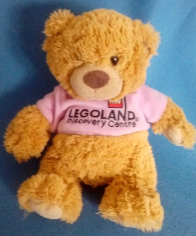 Teddy Bear Plush - LEGOLAND Discovery Centre Pink Shirt and Pink Brick on Paw