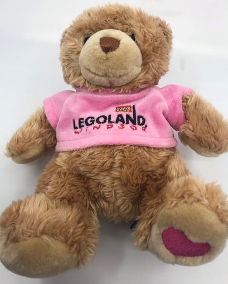 Teddy Bear Plush - LEGOLAND Windsor Pink Shirt and Pink Heart on Foot