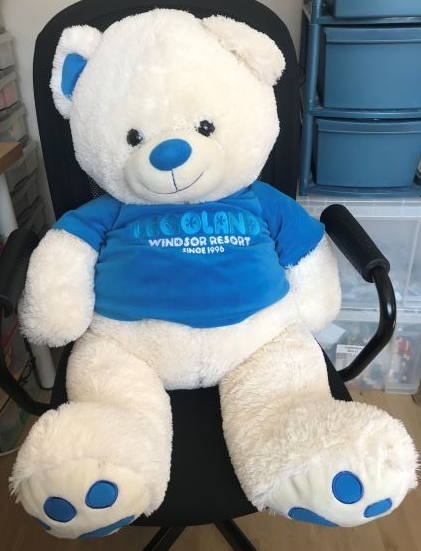 Teddy Bear Plush - Large White with LEGOLAND Windsor Resort Since 1996 Blue Shirt