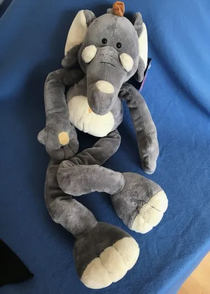Elephant Plush with Pull Through Arms / Legs