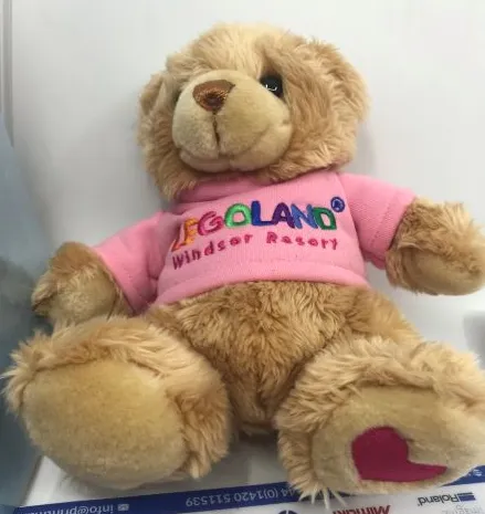 Teddy Bear Plush - LEGOLAND Windsor Resort Pink Shirt and Pink Heart on Foot