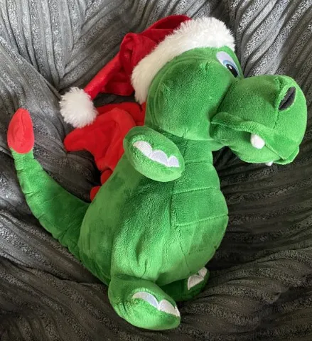 Dragon Plush, Ollie - Santa Hat
