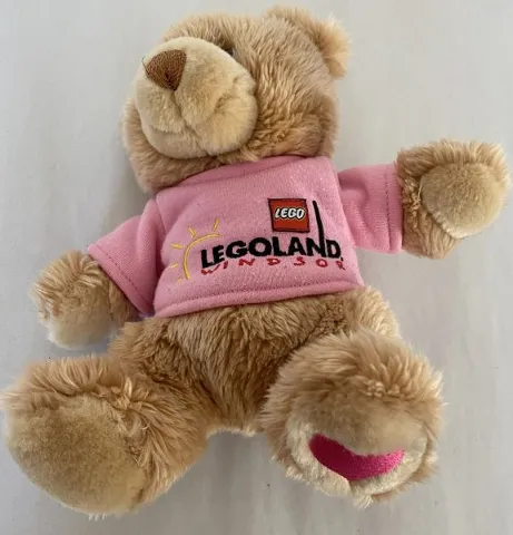 Teddy Bear Plush - LEGOLAND Windsor Pink Shirt with Sun and Pink Heart on Foot