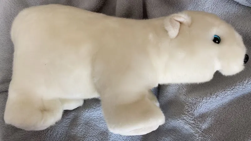 Polar Bear Plush with Medium Azure Eyes and Embroidered Feet