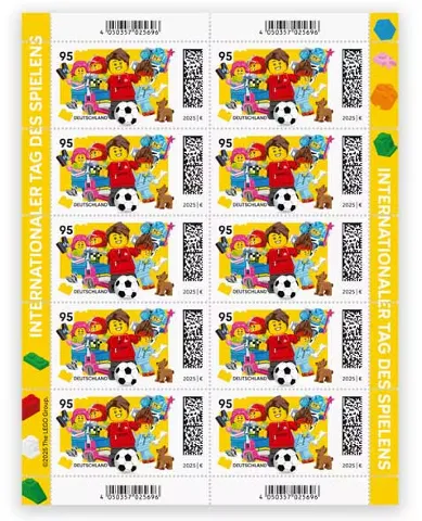 LEGO Stamp Germany 2025 - Internationaler Tag des Spielens (Sheet of 10)