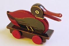 Wooden Pull-Along Duck with Long Bill