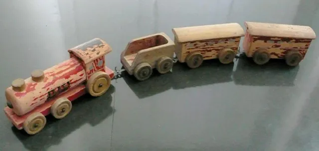 Wooden Pull-Along Train