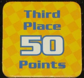 Racers Game 3rd Place Card with Blue 'Third Place 50 Points' Pattern