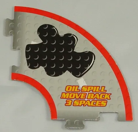 Racers Game Track Piece Special Oil Spill with Yellow 'OIL SPILL MOVE BACK 3 SPACES' Pattern
