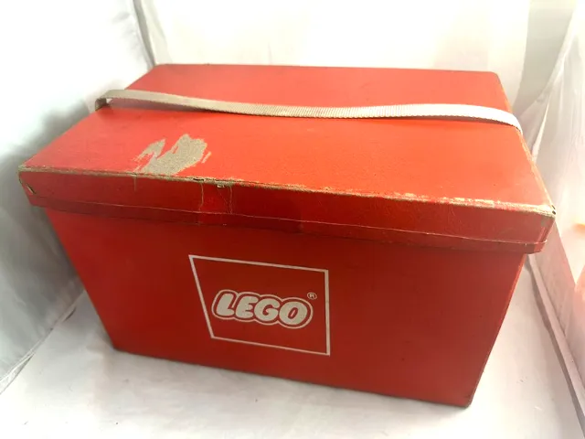 Storage Box Plain with Carrying Strap, White LEGO Logo on Front, Removable Tray with 3 Compartments