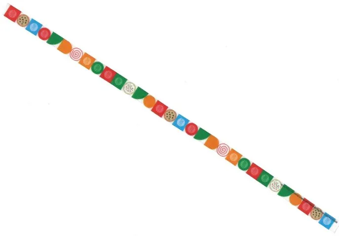 Christmas Cracker, Ribbon with Decorated Tiles and LEGO Logos Pattern