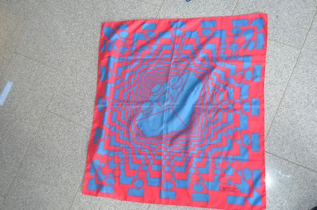 Scarf, Blue Brick Pattern