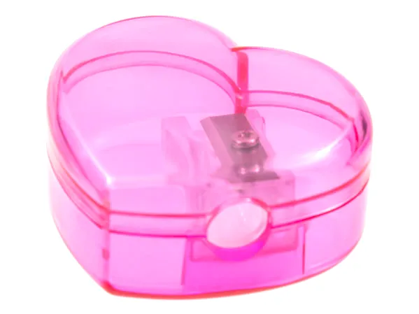 Pencil Sharpener, Trans-Dark Pink Heart Shape