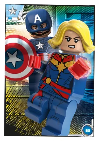 Avengers Trading Card Collection (German) Series 1 - # 62 Duo Captain Marvel & Captain America