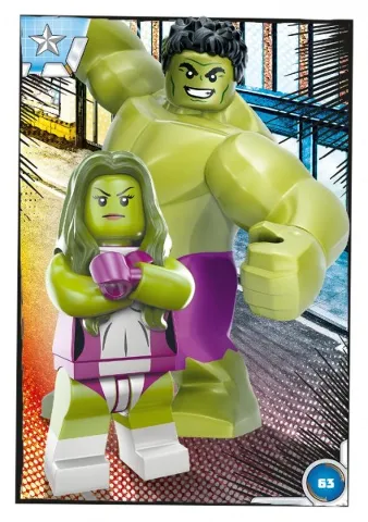 Avengers Trading Card Collection (German) Series 1 - # 63 Duo She-Hulk & Hulk
