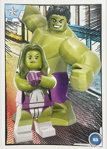 Avengers Trading Card Collection (Polish) Series 1 - # 63 Duet She-Hulk i Hulk