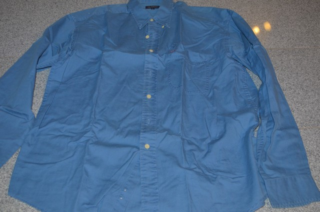 Shirt, Button Down with Small Stitched 2 x 2 Brick on upper left Chest