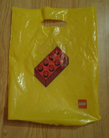 Shopping Bag, Plastic with Red Brick and LEGO Logo (Specify Size when Listing for Sale)