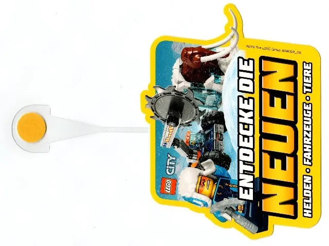 Display Sign, Wobbler / Shopper Stopper, City Arctic 'ENTDECKE DIE NEUEN HELDEN - FAHRZEUGE - TIERE' (6246329_DE)