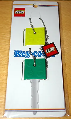 2 x 2 Brick - Soft Key Cover Key Chain Set - Yellow and Green