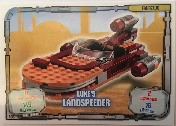 Star Wars Trading Card Game (German) Series 1 - # 205 Luke's Landspeeder