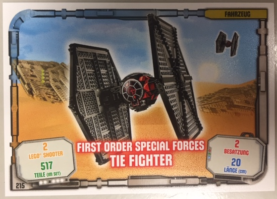 Star Wars Trading Card Game (German) Series 1 - # 215 First Order Special Forces TIE Fighter