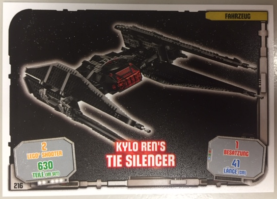 Star Wars Trading Card Game (German) Series 1 - # 216 Kylo Ren's TIE Silencer