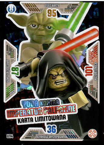 Star Wars Trading Card Game (Polish) Series 2 - # LE14 Yoda kontra Imperator Palpatine Karta Limitowana