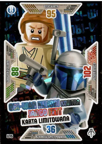 Star Wars Trading Card Game (Polish) Series 2 - # LE15 Obi-Wan Kenobi kontra Jango Fett Karta Limitowana