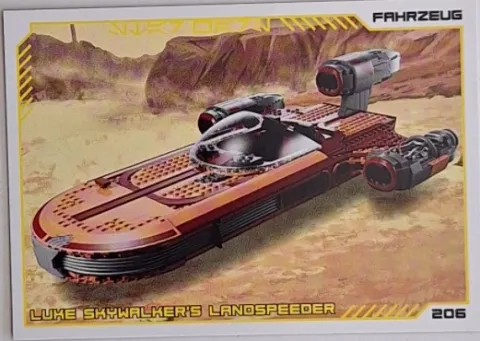 Star Wars Trading Card Collection (German) Series 4 ('Die Macht' Edition) - # 206 Luke Skywalker's Landspeeder
