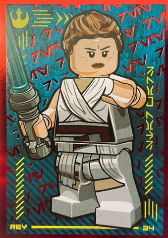 Star Wars Trading Card Collection (Polish) Series 4 (Edycja Mocy) - # 34 Rey (Foil Variant)