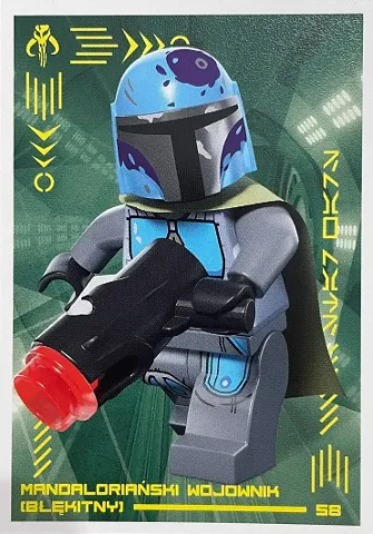 Star Wars Trading Card Collection (Polish) Series 4 (Edycja Mocy) - # 58 Mandaloriański wojownik (Błękitny)