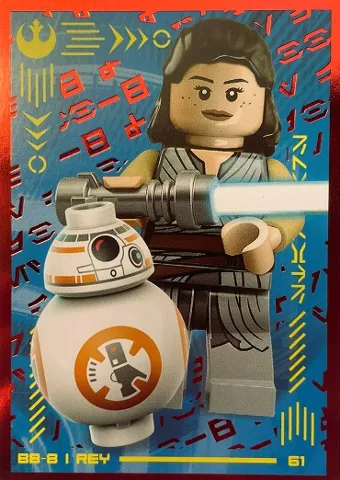 Star Wars Trading Card Collection (Polish) Series 4 (Edycja Mocy) - # 61 BB-8 i Rey (Foil Variant)