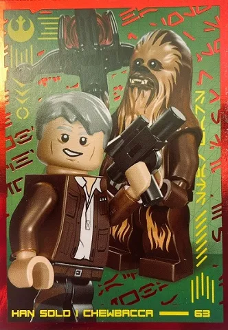 Star Wars Trading Card Collection (Polish) Series 4 (Edycja Mocy) - # 63 Han Solo i Chewbacca (Foil Variant)