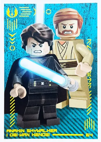 Star Wars Trading Card Collection (Polish) Series 4 (Edycja Mocy) - # 64 Anakin Skywalker i Obi-wan Kenobi
