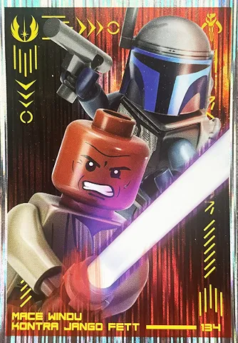 Star Wars Trading Card Collection (Polish) Series 4 (Edycja Mocy) - # 134 Mace Windu kontra Jango Fett