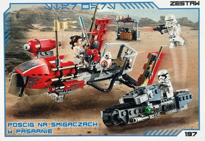 Star Wars Trading Card Collection (Polish) Series 4 (Edycja Mocy) - # 197 Pościg na śmigaczach w Pasaanie