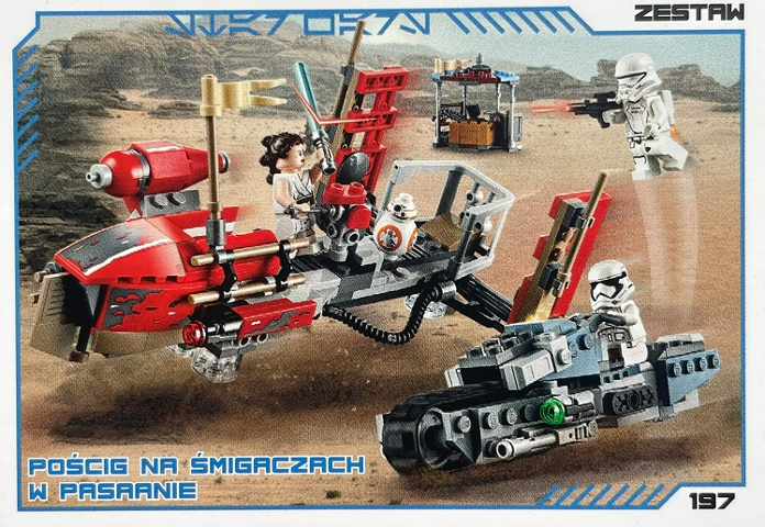 Star Wars Trading Card Collection (Polish) Series 4 (Edycja Mocy) - # 197 Pościg na śmigaczach w Pasaanie