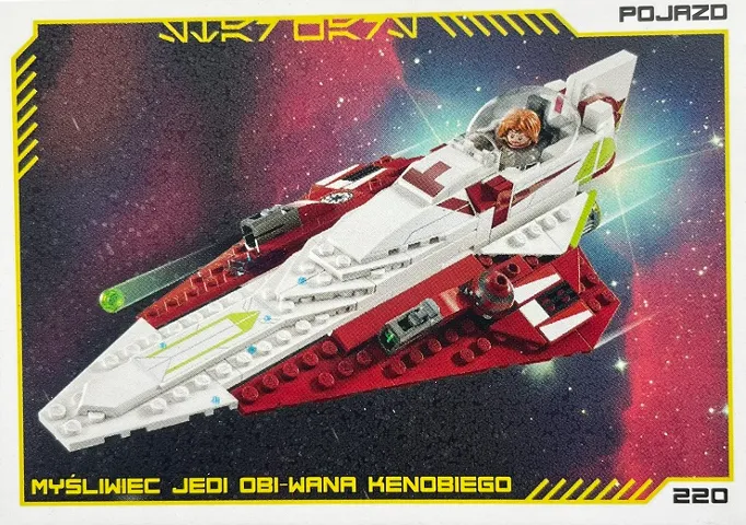 Star Wars Trading Card Collection (Polish) Series 4 (Edycja Mocy) - # 220 Myśliwiec jedi Obi-wana Kenobiego