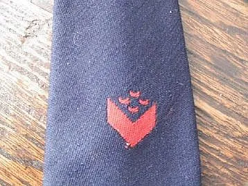 Tie, Red 2 x 2 Brick on Blue Background