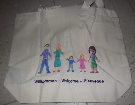 Tote Bag, Friends Willkommen - Welcome - Bienvenue Pattern