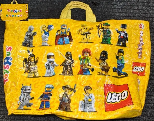 Tote Bag Large, PVC with Collectible Minifigures Series 1 Pattern