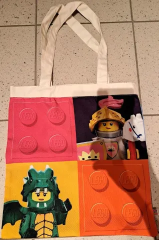 Tote Bag, Collectible Minifigures - Nutcracker, Wolf Costume, Knight of the Yellow Castle and Green Dragon Costume
