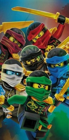 Towel, Ninjago 6 Ninjas with Gold Swords, 70 x 140 cm