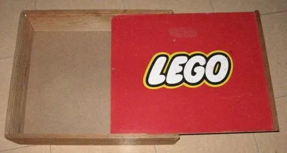 Wooden Storage Box with Red Sliding Top (Super Set 90-1)