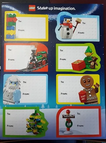 Gift Tag Stickers, Christmas, Sheet of 8 (wor 4961)