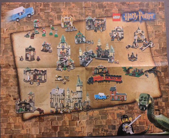 Harry Potter Poster, Chamber of Secrets Series, early, large, features some Sorcerer's Stone sets on back